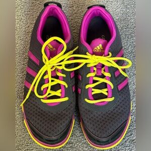 RARE-Adidas Ltd Edition Running Shoes. PYA046001. Black-Purple-Yellow. Size 9.5